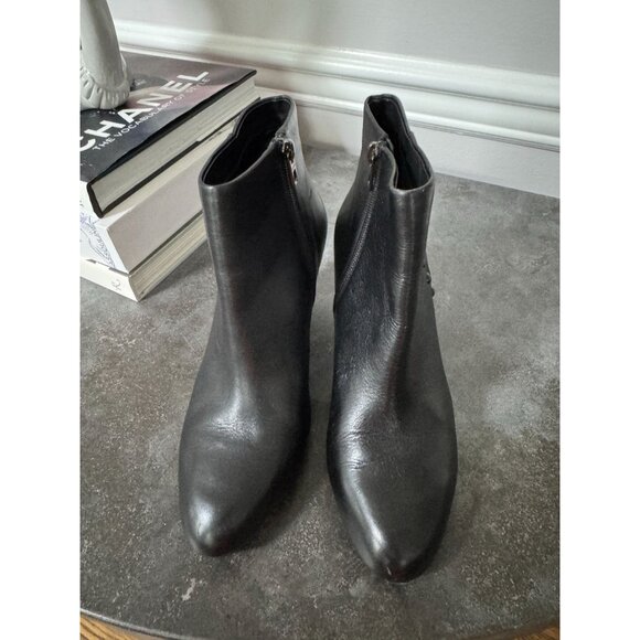 Coach Hickory Soft Shine Almond Toe Leather Ankle Boots Size 9 - Picture 2 of 9